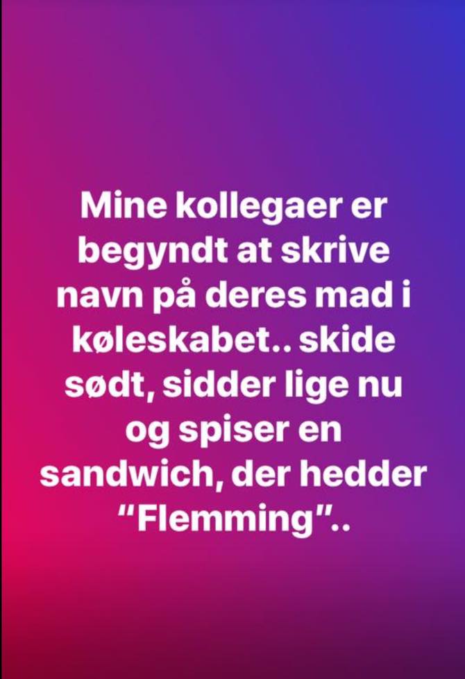 Mine kollegaer er begyndt at skrive navn på deres mad i køleskabet