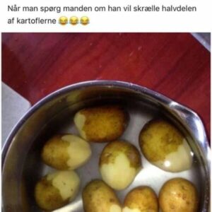 Skrælle halvdelen af kartoflerne