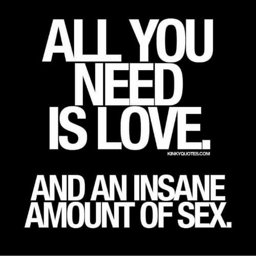 All you need is love, and an insane amount of sex, sex meme
